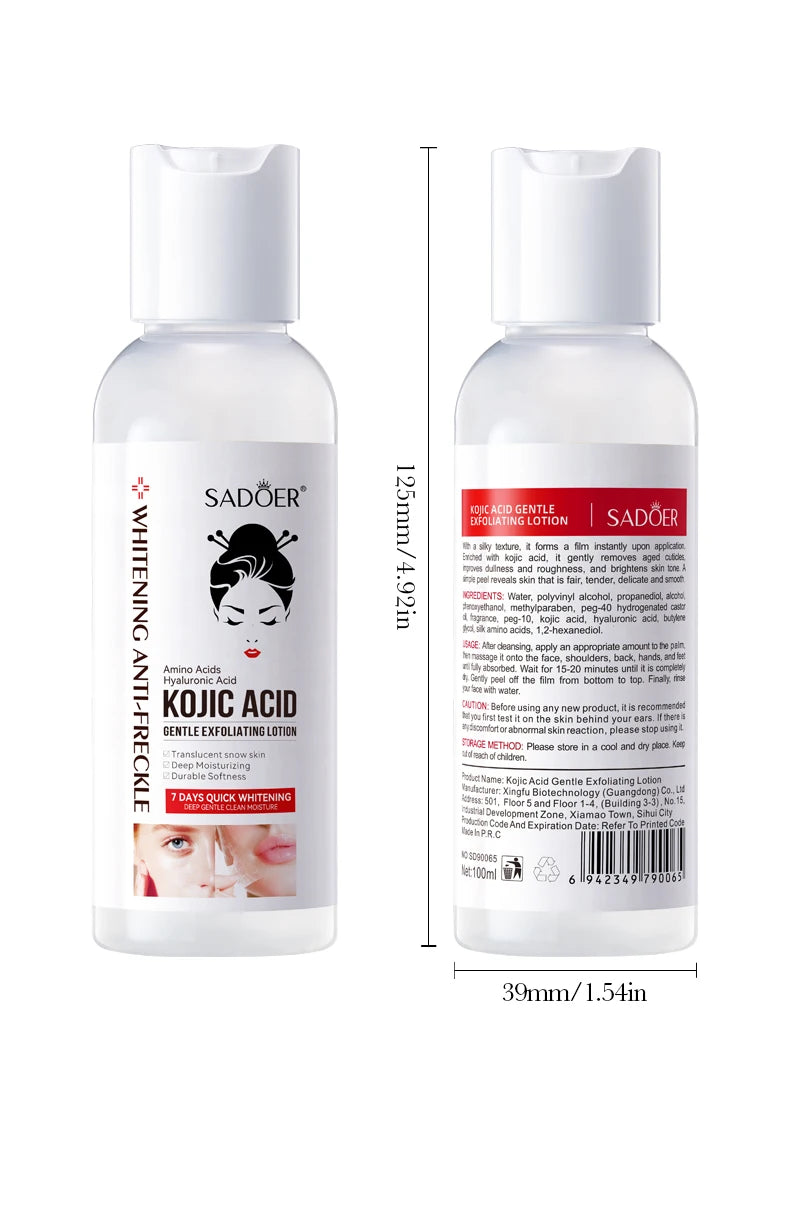 SADOER Kojic Acid Whitening Face Lotion Anti-Freckle Moisturizing