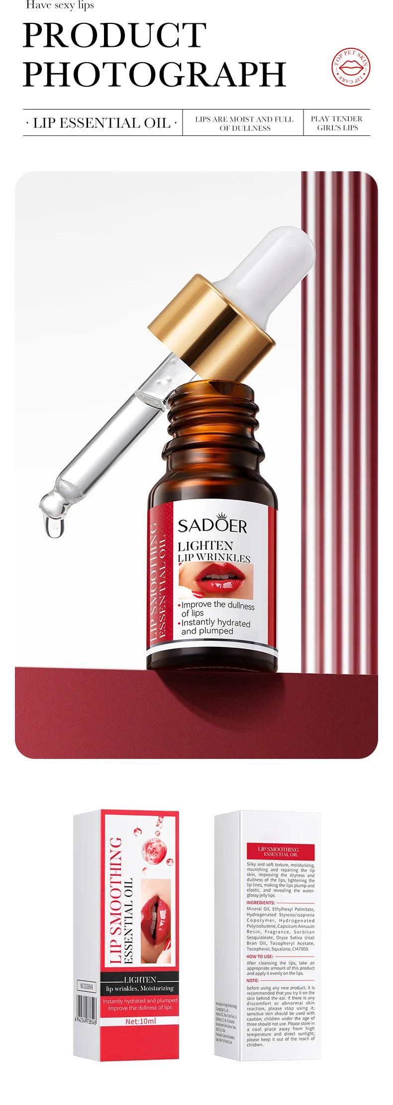 Lip Booster Plumping Serum Oil Hyaluronic