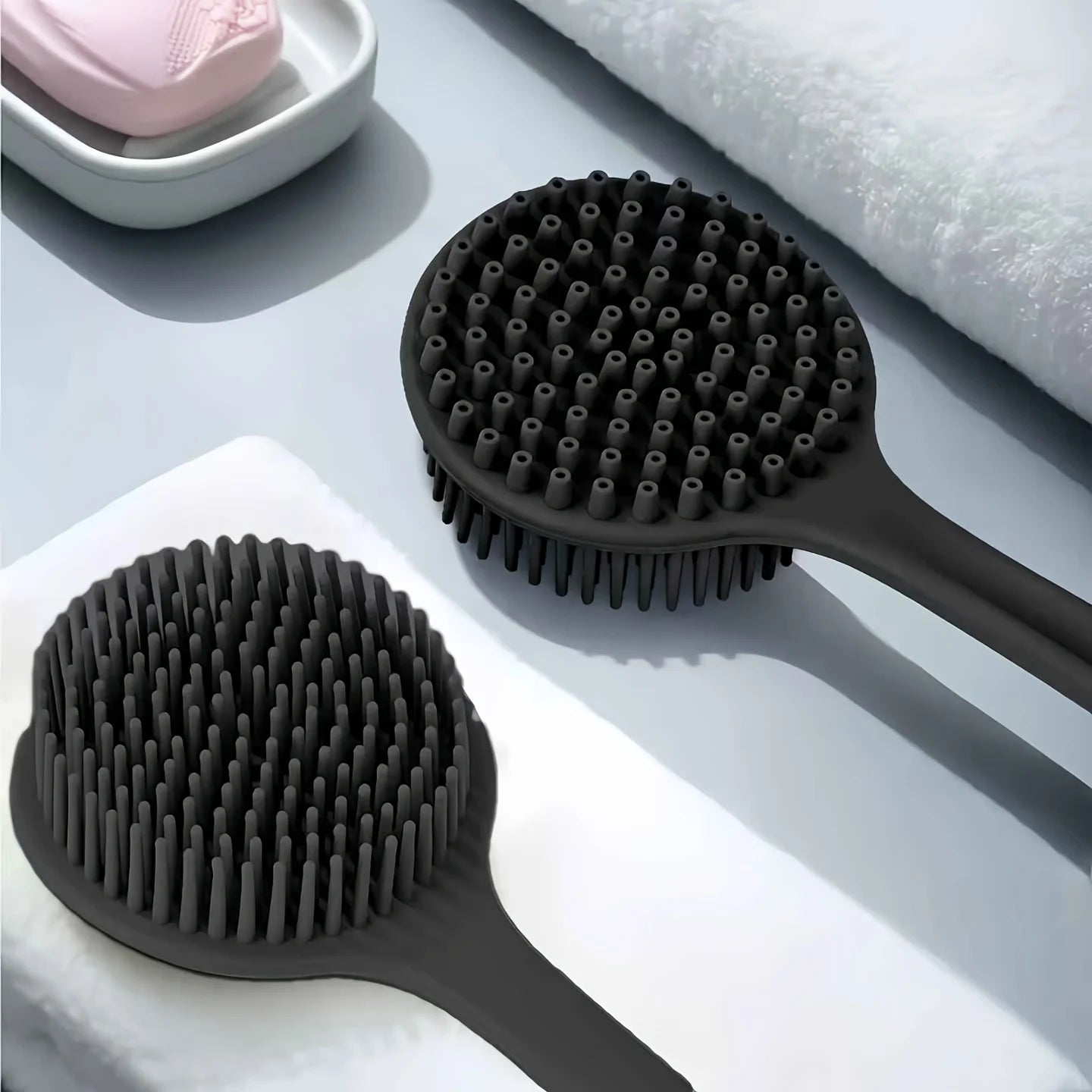 1-4-piece bath brush set Soft silicone bath brush