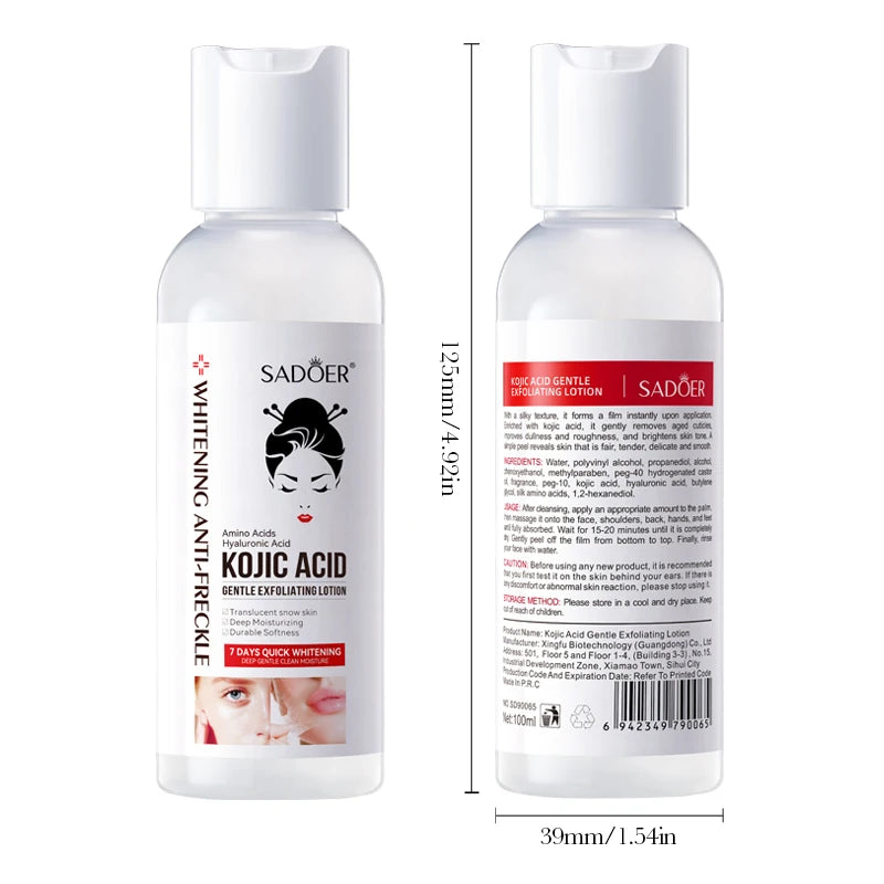 SADOER Kojic Acid Whitening Face Lotion Anti-Freckle Moisturizing