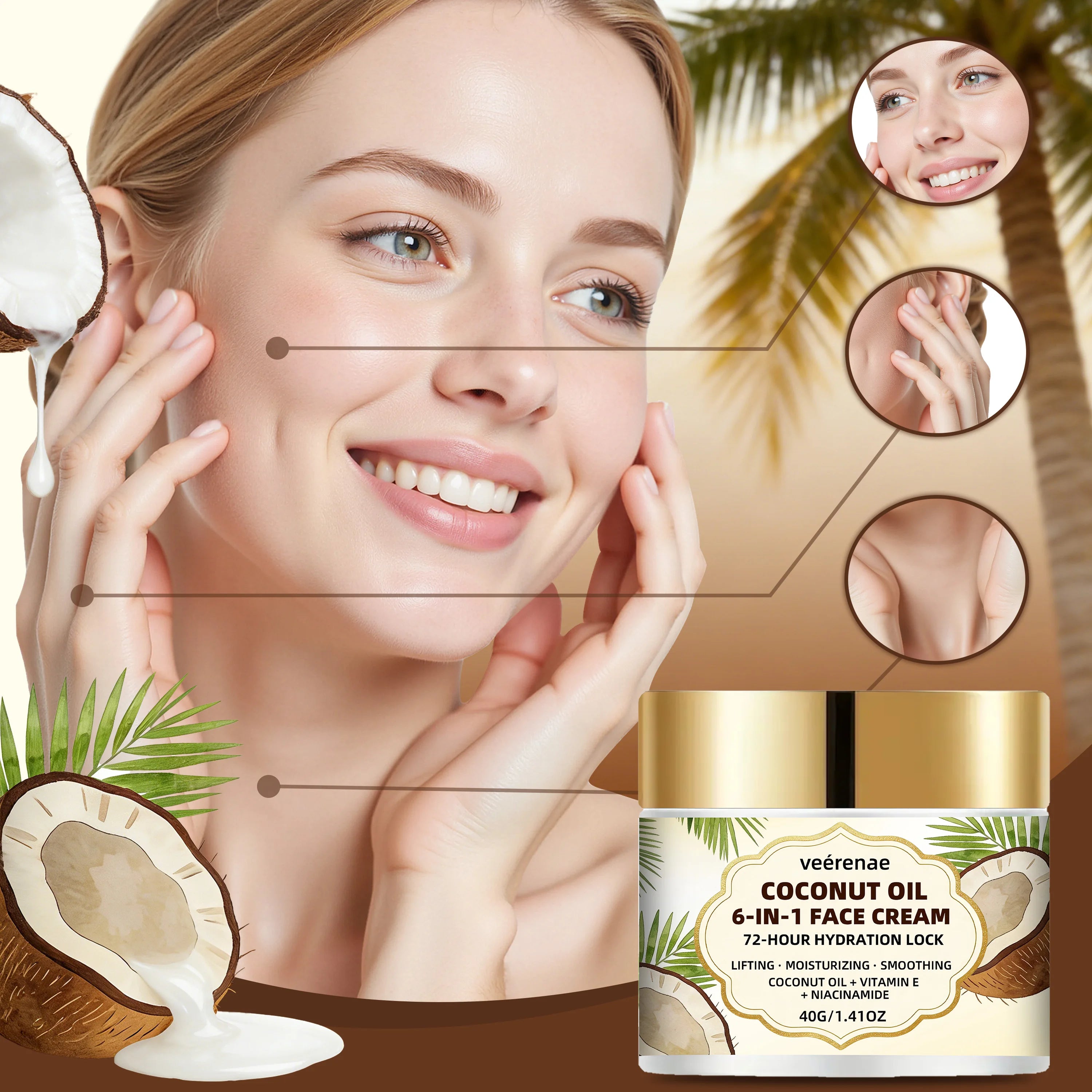 veérenae COCONUT OIL 6-IN-1 FACE CREAM