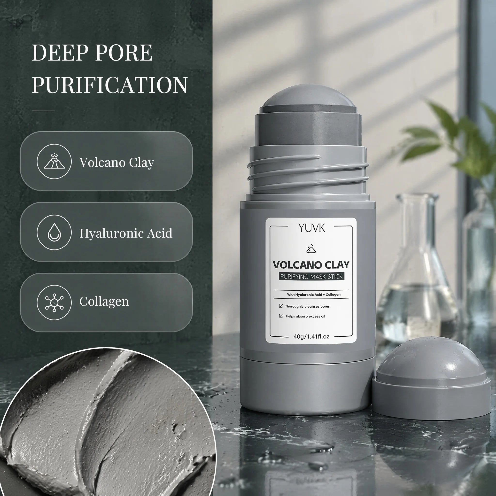YUVK Volcanic Clay Moisturizing Cleansing Mask