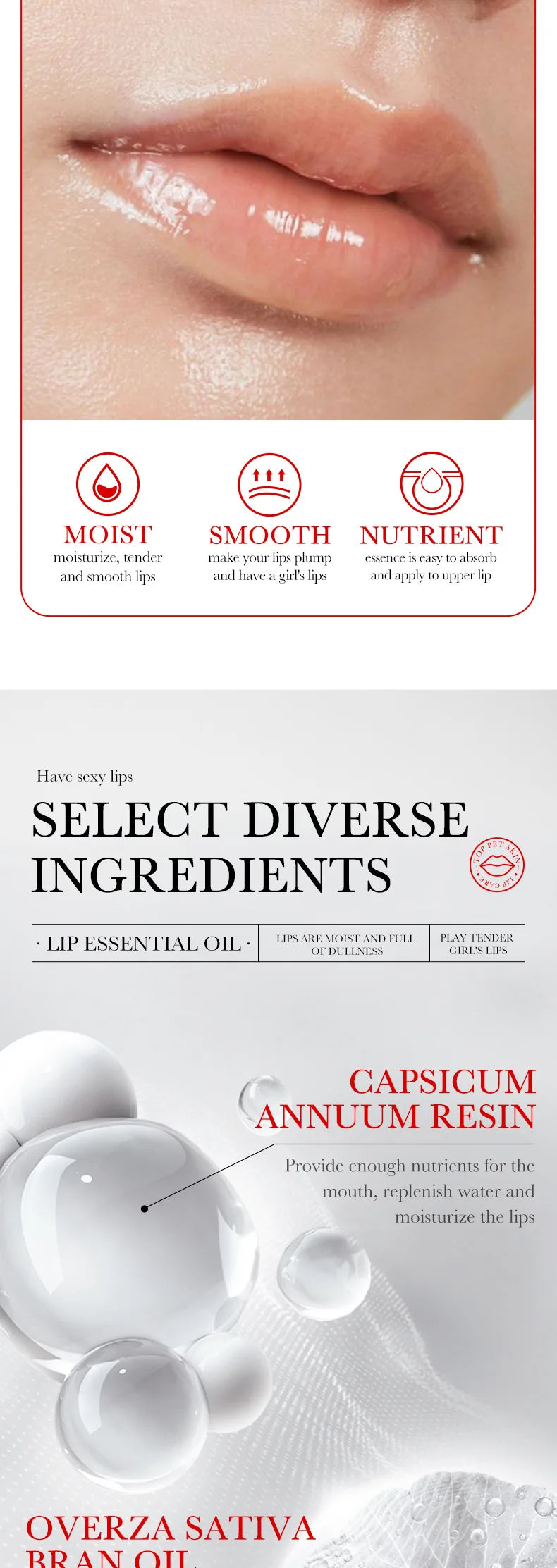 Lip Booster Plumping Serum Oil Hyaluronic