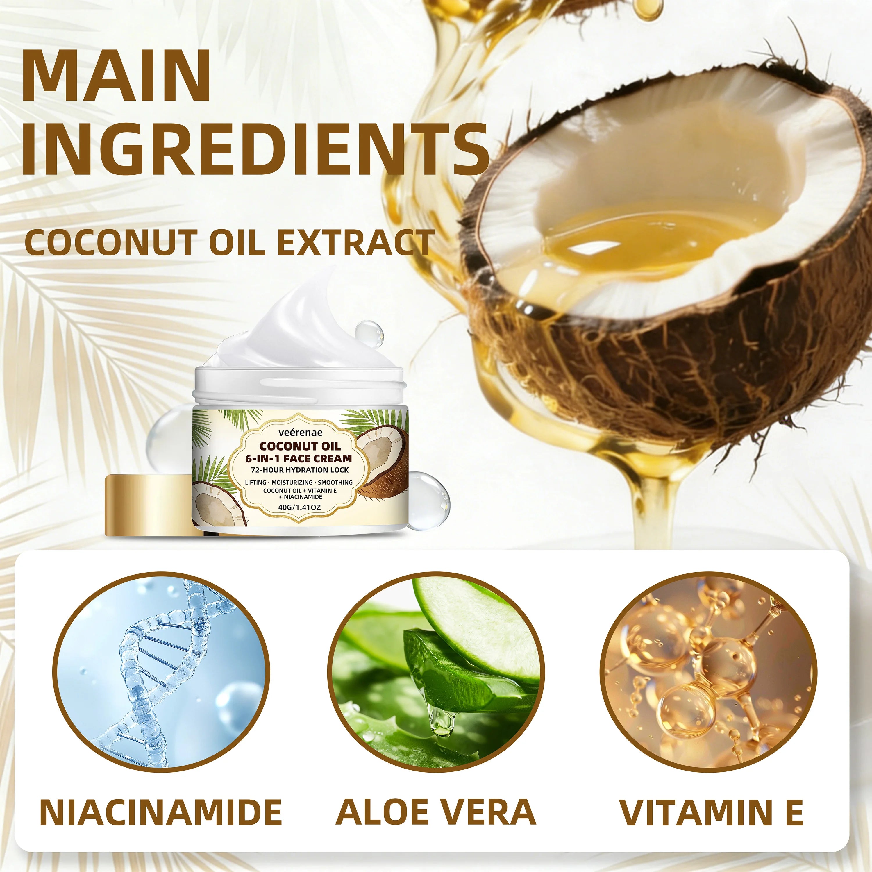 veérenae COCONUT OIL 6-IN-1 FACE CREAM