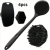 1-4-piece bath brush set Soft silicone bath brush