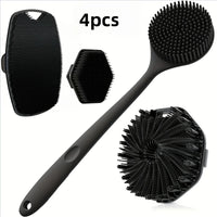 1-4-piece bath brush set Soft silicone bath brush