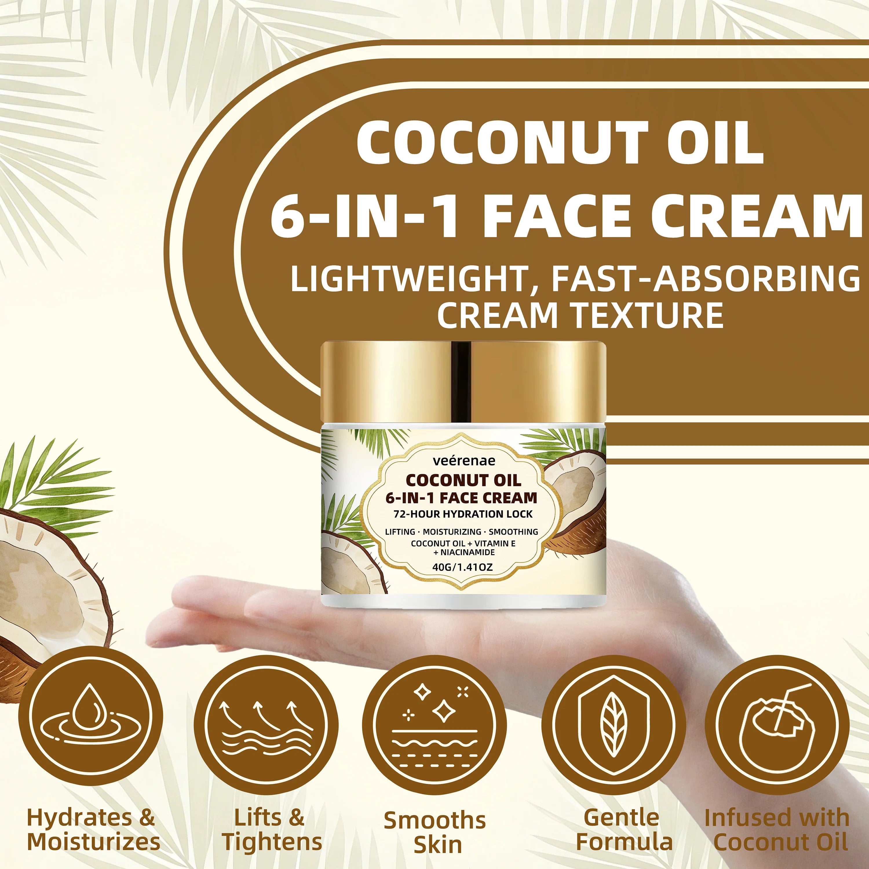veérenae COCONUT OIL 6-IN-1 FACE CREAM